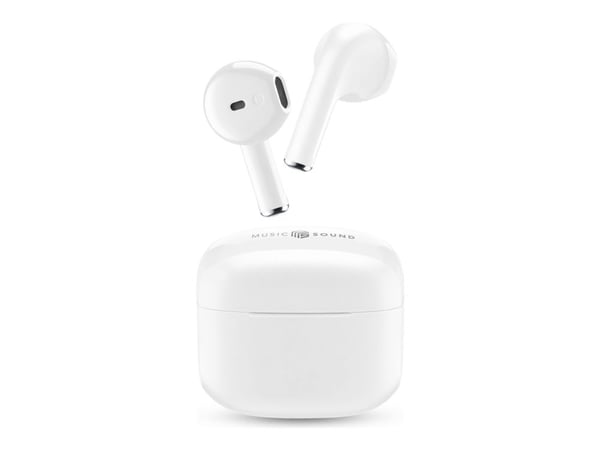 MUSIC SOUND SWAG - True wireless-hodetelefoner med mikrofon - i øret - Bluetooth - hvit