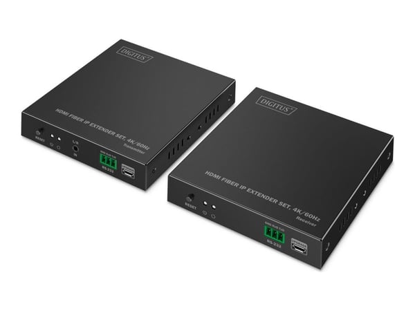 DIGITUS - Extender Set - video/lyd/infrarød/seriell-utvider - HDMI, 1GbE - over fiberoptikk - opp til 40 km