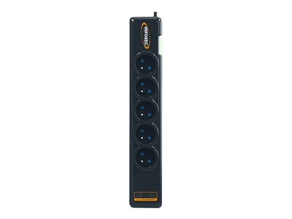 Infosec S5 USB NEO, 306 J, 5 AC-pistorasia(a), Tyyppi F, 230 V, 50 Hz, 3680 W