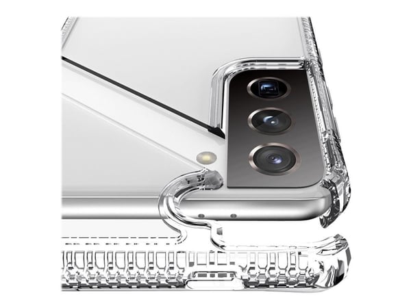 ITSKINS HYBRID // CLEAR - Baksidedeksel for mobiltelefon - polykarbonat, termoplast-polyuretan (TPU) - gjennomsiktig - for Samsung Galaxy S21+ 5G