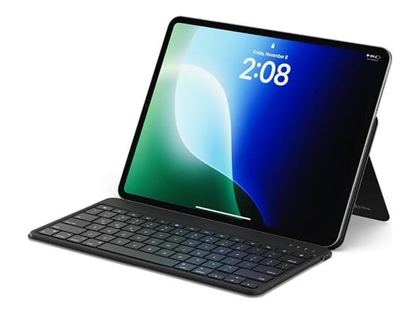 Satechi OntheGo - Näppäimistö - jalustalla - langaton - Bluetooth 5.1 - QWERTY - Amk. englanti - näppäinkytkin: sakset kalibraattorit - musta näppä...