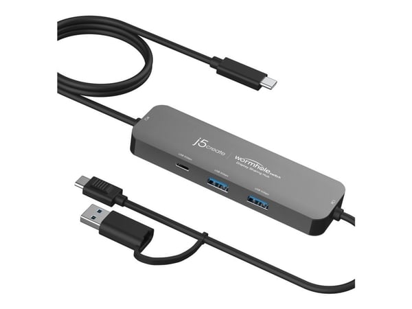 j5create Wormhole Switch JCH462 - KVM / lyd / USB-svitsj - display sharing - 2 x KVM port(s) - 1 lokalbruker - stasjonær - TAA-samsvar