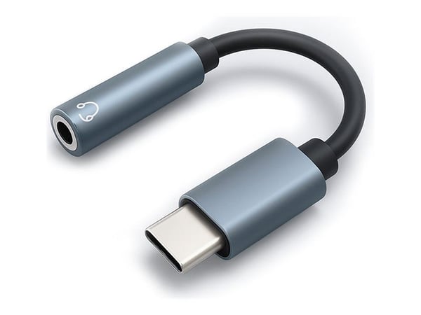 Qoltec-sovitin USB-C | 3,5 mm:n liitin | 10 cm | Alumiini