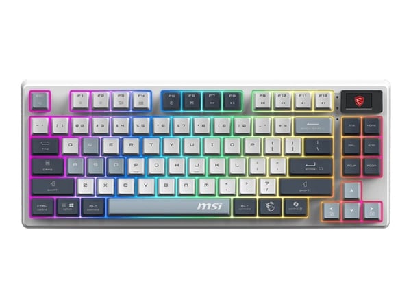 MSI FORGE GK600 - Tastatur - driftsutskiftbar - TKL - bakgrunnsbelyst - trådløs - Bluetooth, USB, 2.4 GHz - QWERTY - USA