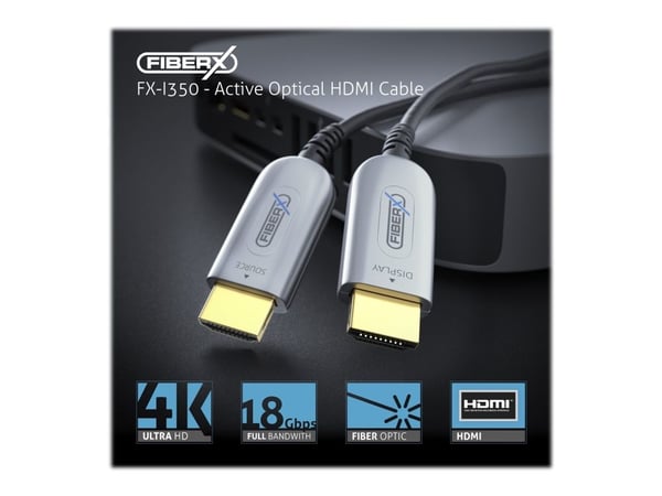 PureLink FiberX Series FX-I350 - HDMI-kabel - HDMI hann til HDMI hann - 15 m - hybridkobber / fiberoptikk - svart - 4K-støtte