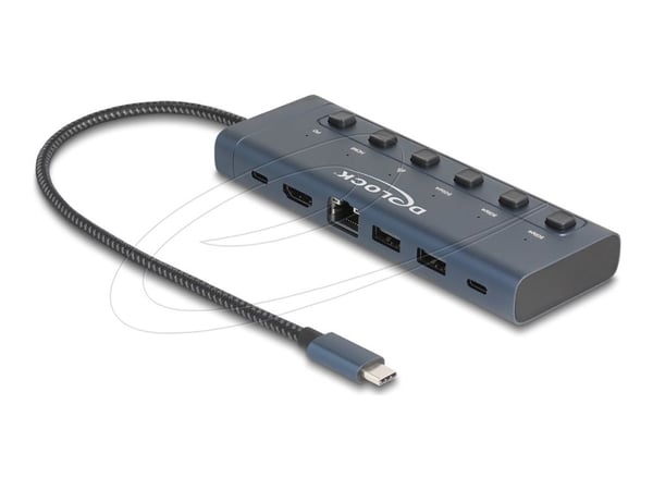 Delock - Dockningsstation - USB-C / Thunderbolt 3 / Thunderbolt 4 - HDMI - 1GbE