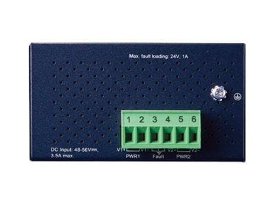PLANET IGS-5225-4P2S - Switch - L2+ - Styrt - 4 x 10/100/1000 (PoE+) + 2 x 1000Base-X SFP - DIN-skinnemonterbar - PoE+ (144 W) - DC-strøm