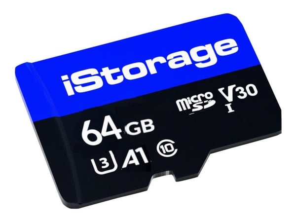 iStorage IS-MSD-1-64, 64 GB, MicroSDHC, Klasse 10, UHS-III, Klasse 3 (U3), V30