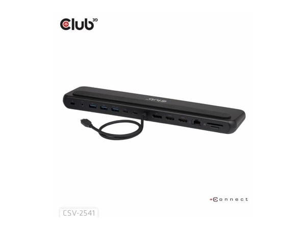 Club 3D - Dokkingstasjon - for skrivebord, bærbar - USB-C - 2 x HDMI, DP - 1GbE