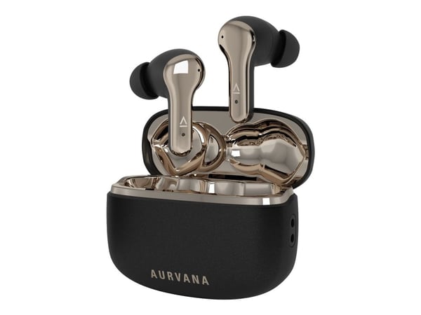 Creative Aurvana Ace SXFI - True wireless-hodetelefoner med mikrofon - i øret - Bluetooth - aktiv støydemping - svart og gull
