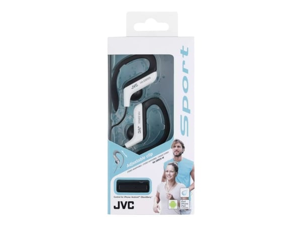 JVC HA-EBR25 - Ørepropper med mikrofon - ørepropp - over-øret-montering - kablet - 3,5 mm jakk - hvit