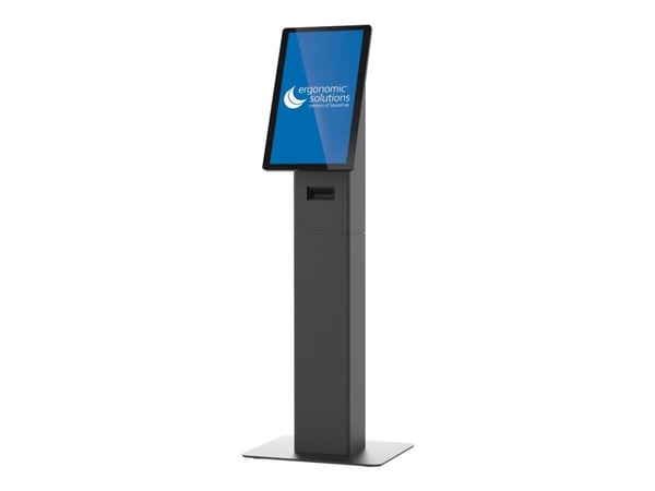 SpacePole - Monteringskomponent (kioskstativ) - for flatpanel - mini - metall - svart - skjermstørrelse: inntil 27" - plassering på gulv