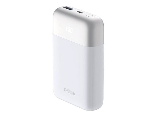 D-Link DPP-101 - Strømbank - 10000 mAh - 18 watt - QC 3.0, PD 3.0 - 2 utgangskontakter (USB-C, USB)