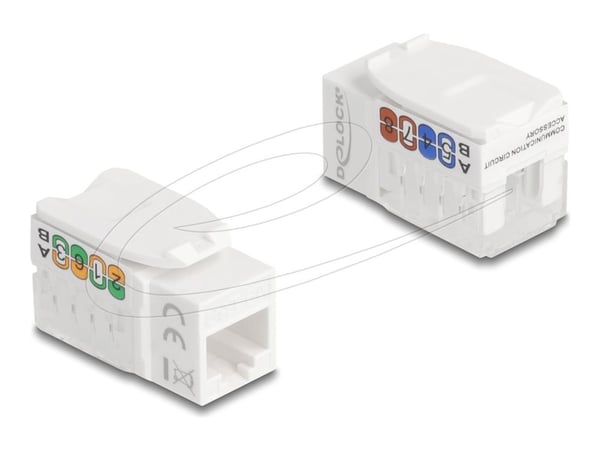 DeLOCK 90720, Tasainen, Valkoinen, RJ-45, LSA, Naaras, 22/24
