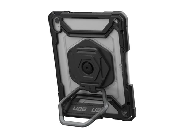 UAG Plasma Series - Baksidedeksel for nettbrett - robust - med stativ og håndstropp - svart, is - for Apple 10.9-inch iPad (10. generasjon)