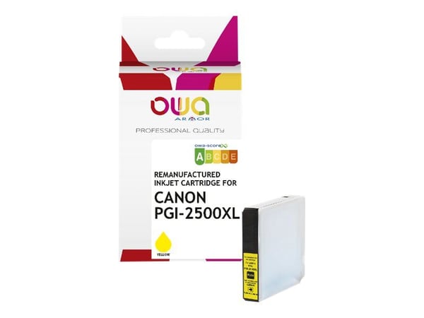 OWA - 20 ml - gul - kompatibel - gjenfabrikert - blekkpatron (alternativ for: Canon PGI-2500XL Y) - for Canon MAXIFY iB4050, iB4150, MB5050, MB5150...