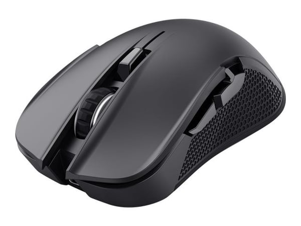 Trust GXT 931 Ybar - Mus - multi-device, gaming - høyrehendt - laser - 6 knapper - kablet, trådløs - Bluetooth, 2.4 GHz - USB trådløs mottaker - svart