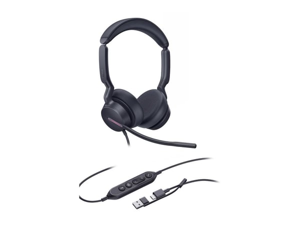 Yealink UH46 Dual - Hodesett - on-ear - kablet - USB-A, USB-C - Certified for Microsoft Teams
