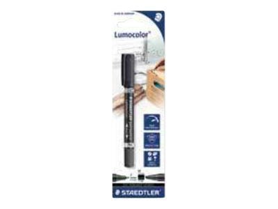 STAEDTLER Lumocolor duo - Marker med dubbelspets - permanent - svart - 1,5-4 mm / 0,6 mm - medium / fin