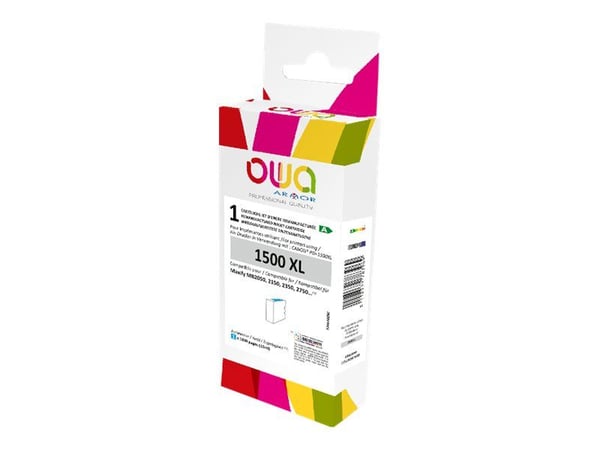 OWA - 12 ml - cyan - kompatibel - gjenfabrikert - blekkpatron (alternativ for: Canon PGI-1500XL C) - for Canon MAXIFY MB2050, MB2150, MB2155, MB235...