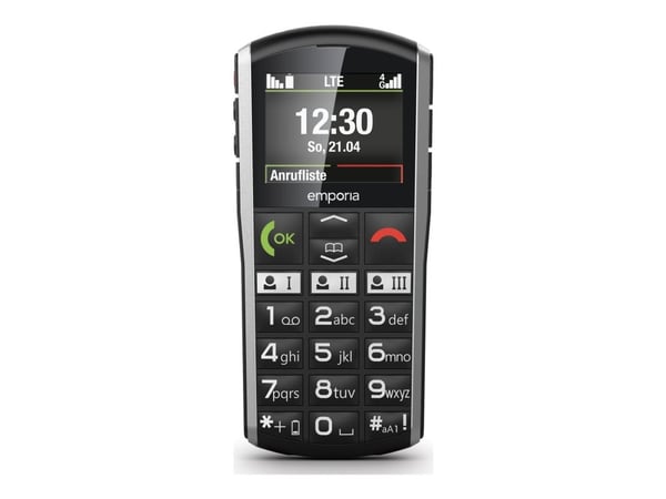 Emporia SIMPLICITY-LTE, Perusmalli, Yksittäinen SIM, 5,08 cm (2"), Bluetooth, 1200 mAh, musta, Hopea