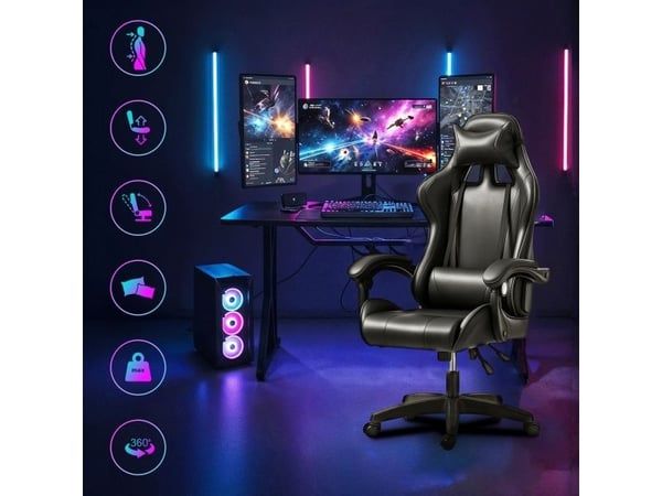 Extralink Gaming | Gaming stol | kontor, svingbar, kube, svart, G-524