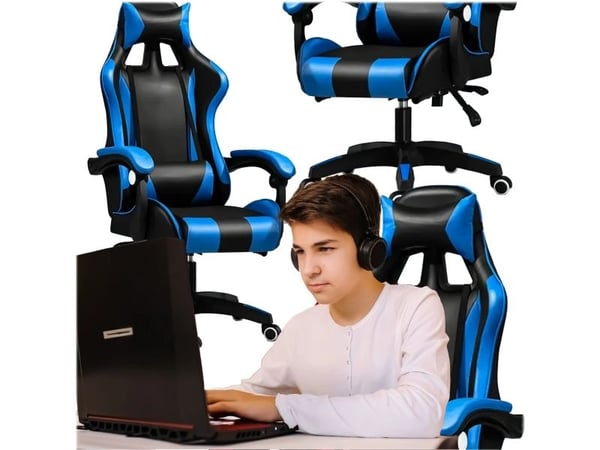Extralink Gaming | Gaming stol | kontorstol, svingbar, kube, sort/blå, G-523