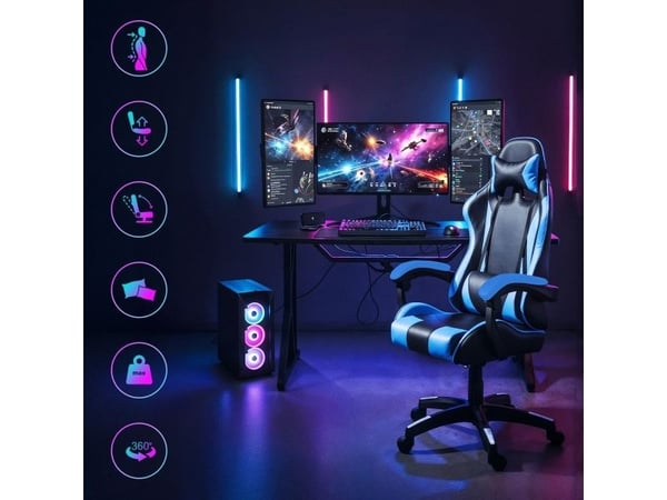 Extralink Gaming | Gaming stol | kontorstol, svingbar, kube, sort/blå, G-523