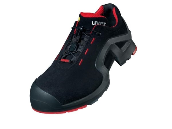 Uvex 8516337, Unisex, Voksen, Vernesko, Sort, Rød, ESD, S3, Lisselukking