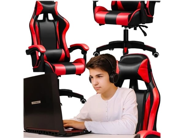Extralink Gaming | Gaming stol | kontorstol, svingbar, kube, sort/rød, G-522