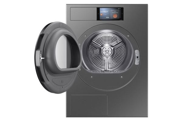 Samsung Series 9 DV90F09F4S, Frittstående, Frontmatet, Varme pumpe, Mørkegrå, Berøringskontroll, Dark Steel