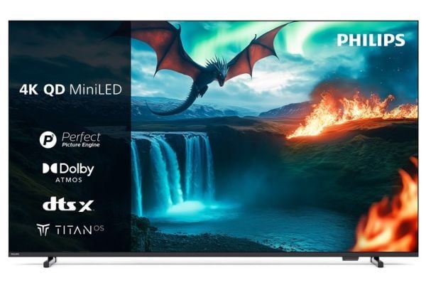 Philips 65MLED820 - 65" Diagonalklasse LED-bakgrunnsbelyst LCD TV - QLED - Smart TV - TITAN OS - 4K UHD (2160p) 3840 x 2160 - HDR - Quantum Dot, Mi...