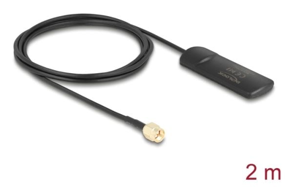 Delock - Antenne - mobiltelefon, Wi-Fi, Bluetooth, IoT - rundtstrålende - innendørs, klebemontering