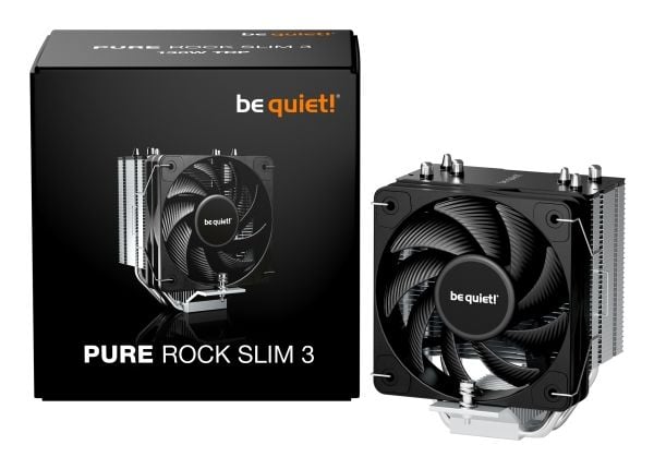 be quiet luftkjøler Pure Rock Slim 3 100 mm 130 W TDP sølv-svart