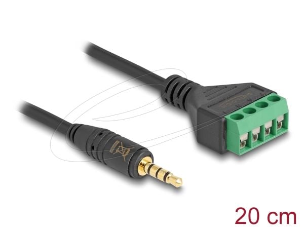 Delock - Audioadapter - minijakk hann til 4-pins terminalblokk - 20 cm - svart