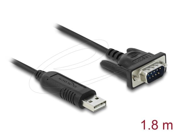 Delock - Seriell kabel - USB (hann) til DB-9 (hann) - 1.8 m - svart
