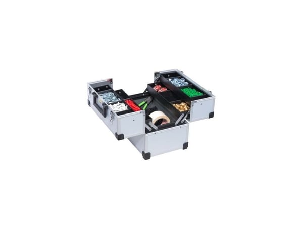 Allit 425300, Hard shell-etui, Aluminium, Hardboard, Plast, Sølv