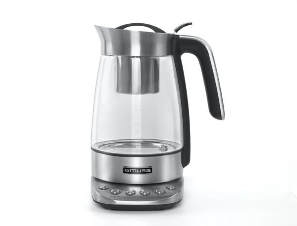Muse MS-320 T, 1,2 l, 2200 W, Transparent, Glas, Rostfritt stål, Justerbar termostat, Sladdlös