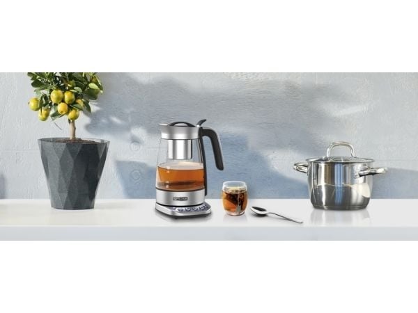 Muse MS-320 T, 1,2 l, 2200 W, Gjennomsiktig, Glass, Rustfritt stål, Justerbar termostat, Trådløs