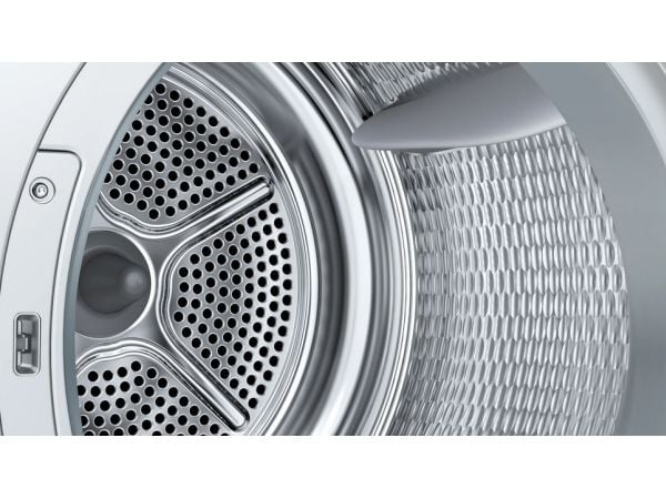 Bosch Serie 8 WQB235B4EP, Frittstående, Frontmatet, Varme pumpe, Hvit, Rotasjon, Berøringskontroll, Riktig/Høyre
