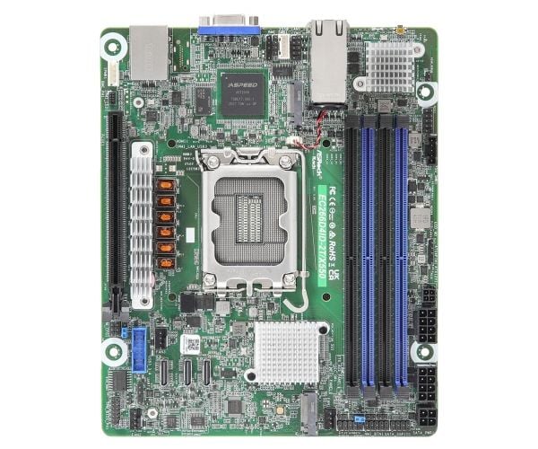 ASRock Rack EC266D4ID-2T/X550 - Hovedkort - deep mini-ITX - LGA1700-sokkel - C266 Chipset - USB 3.2 Gen 1 - 2 x 10 Gigabit LAN - innbygd grafikk