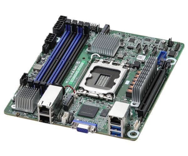 ASRock Rack EC266D4ID-2T/X550 - Hovedkort - deep mini-ITX - LGA1700-sokkel - C266 Chipset - USB 3.2 Gen 1 - 2 x 10 Gigabit LAN - innbygd grafikk