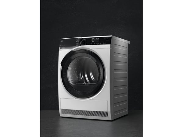 AEG Series 8000 TR8T75789, Frittstående, Frontmatet, Varme pumpe, Hvit, Rotasjon, Berøringskontroll, Riktig/Høyre