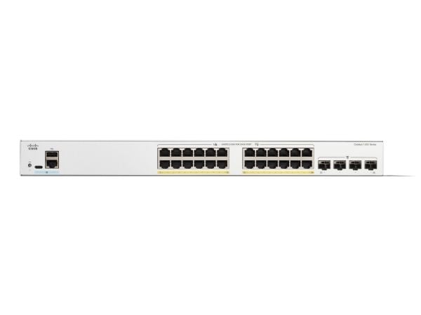 Cisco Catalyst 1200-24FP-4G - kytkin - L3 - älykäs - 24 x 10/100/1000 (PoE+) + 4 x Gigabit Ethernet SFP - telineasennettava - PoE+ (375 W) - Uudell...
