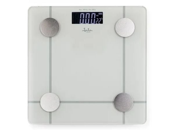 JATA HBAS1504, Elektronisk personvekt, 180 kg, 50 g, Hvit, kg, kg/lb, lb, firkant