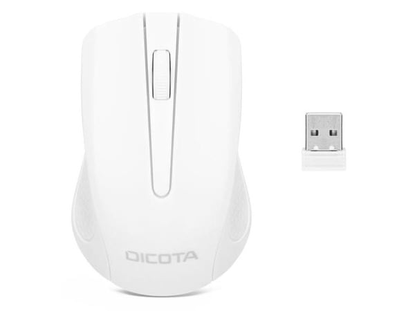 DICOTA D31659W, Molempikätinen, Optinen, RF Wireless + USB Type-C, 1000 DPI, Valkoinen