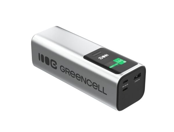 "Greencell PowerPlay Ultra eksternt batteri, 25200 mAh, 140 W, PD USB-C, med hurtigladefunksjon, for bærbare datamaskiner, MacBook, iPhone 16, 15, ...