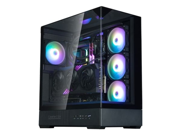 Zalman P40 Prism Plus Black, Midi Tower, PC, Sort, ATX, Micro ATX, Mini-ITX, Plast, Stål, Herdet glass, Multi