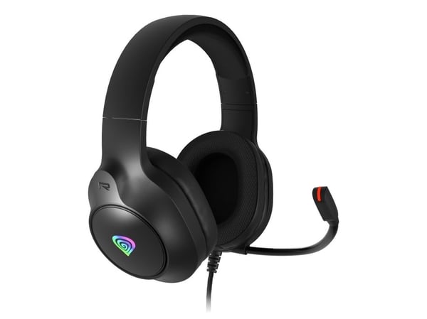 Genesis Neon 213 - Hodesett - full størrelse - kablet - 3,5 mm jakk, USB-A - svart
