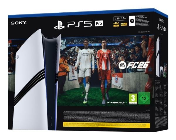Sony PlayStation 5 Pro + EA Sports FC 26 Bundle, PlayStation 5 Pro, Svart, Vit, GDDR6, AMD, AMD Radeon, 120 hz